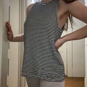Madewell black/white striped tank top